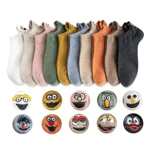 10-Pack: Embroidered Expression Women Socks