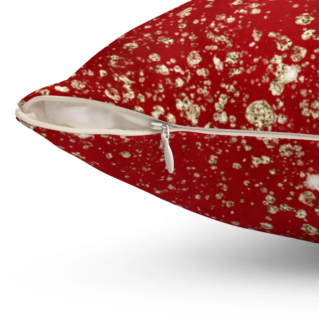 Abstract Boho Pillow Cover | Red White Gold