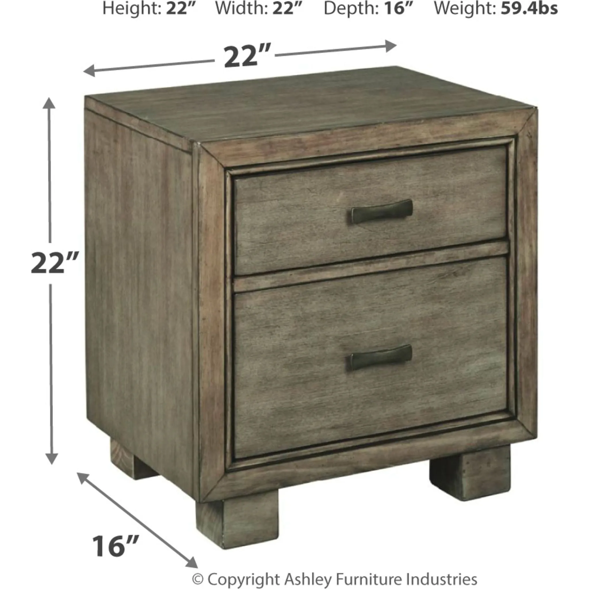 Arnett Two Drawer Nightstand