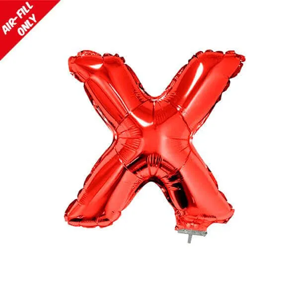 Balloon on Stick - 16" Red Letter X