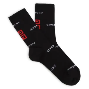 Black Logo 4G Crew Socks