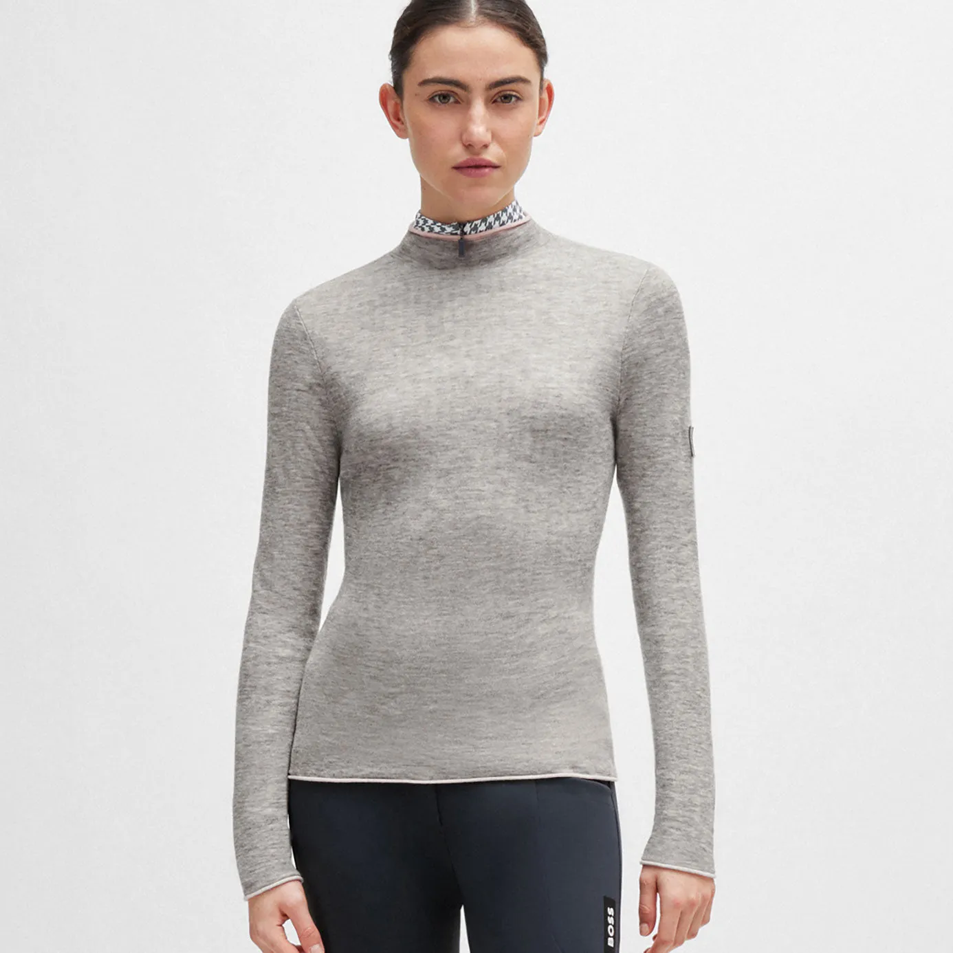 BOSS Equestrian May Turtleneck Sweater - Grey