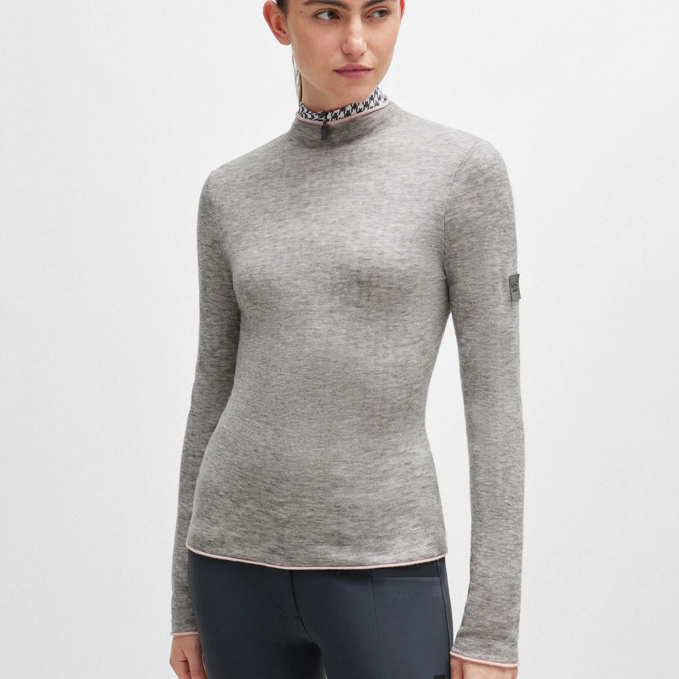 BOSS Equestrian May Turtleneck Sweater - Grey