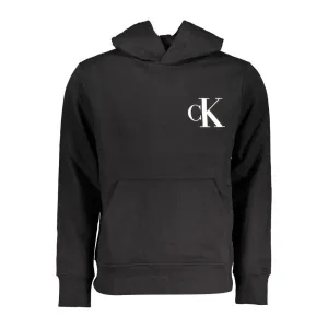 Calvin Klein Sleek Black Hooded Sweatshirt with Fleece Lining