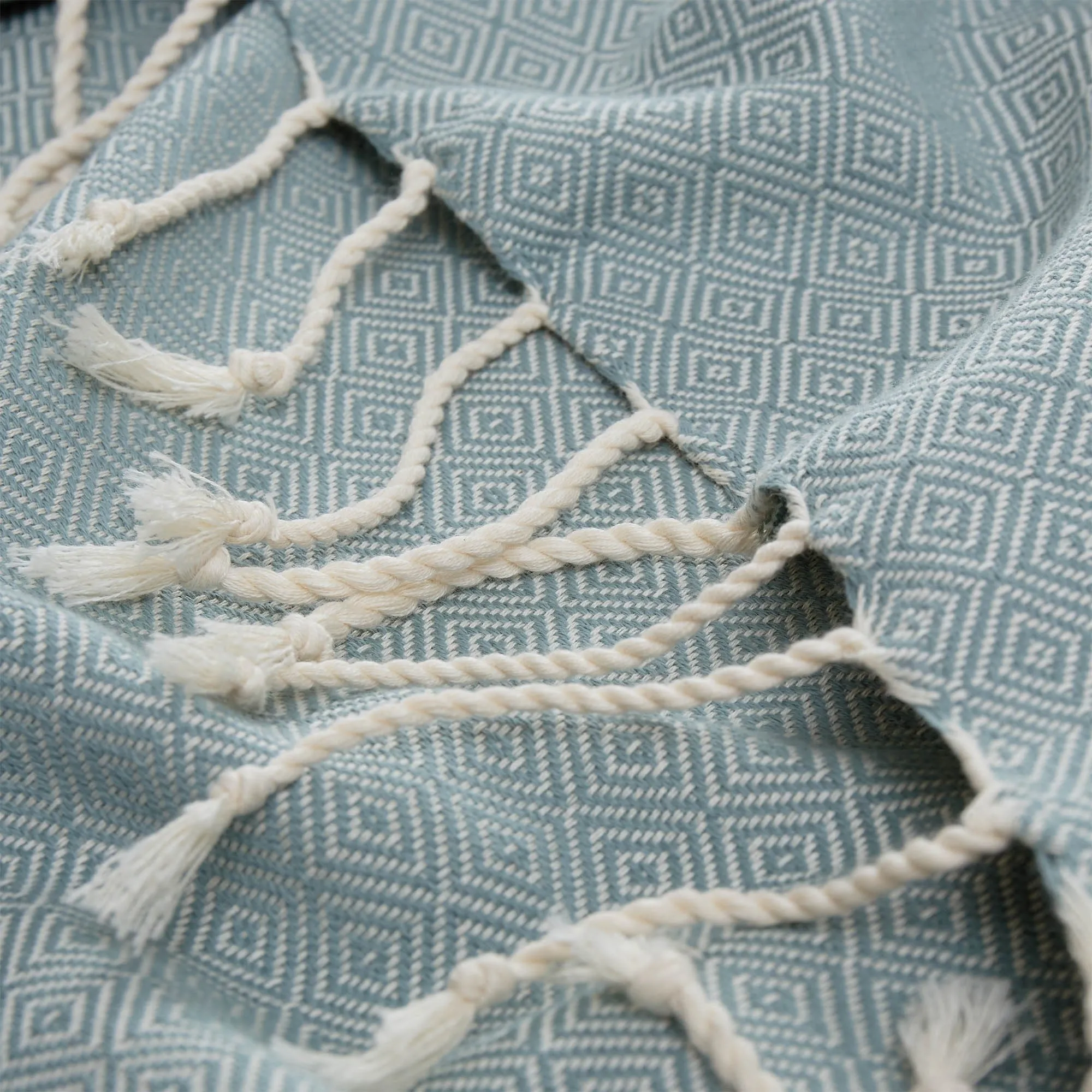 Cesme Hammam Towel [Green grey/White]