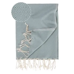 Cesme Hammam Towel [Green grey/White]