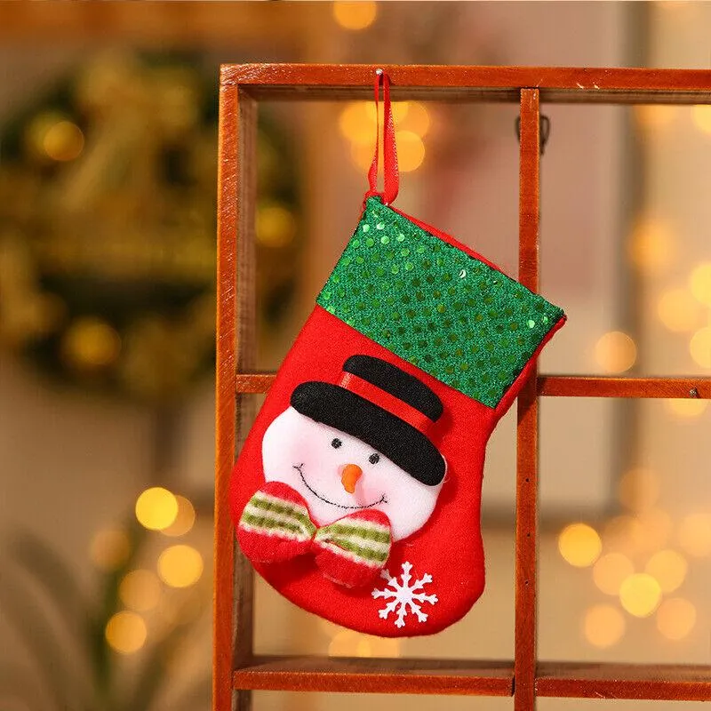 Christmas Stocking Socks Ornament Xmas Tree Party Hanging Gift Candy Bags Decor