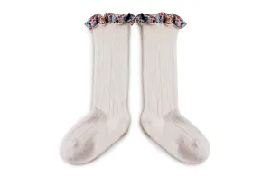 Collegien Elisabeth Liberty Ruffle Knee High Socks/ Doux Agneaux