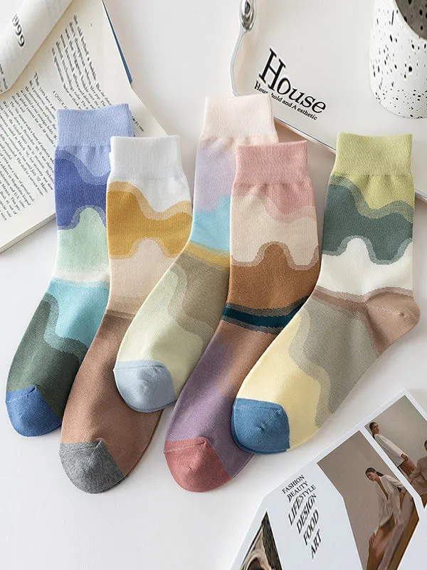 Contrast Color Keep Warm Socks Accessories