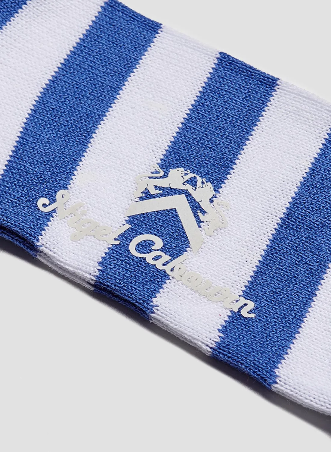 Cotton Stripe Socks in Blue/White