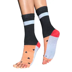 Crew Toeless - Spice Color Blocking - Grip Socks