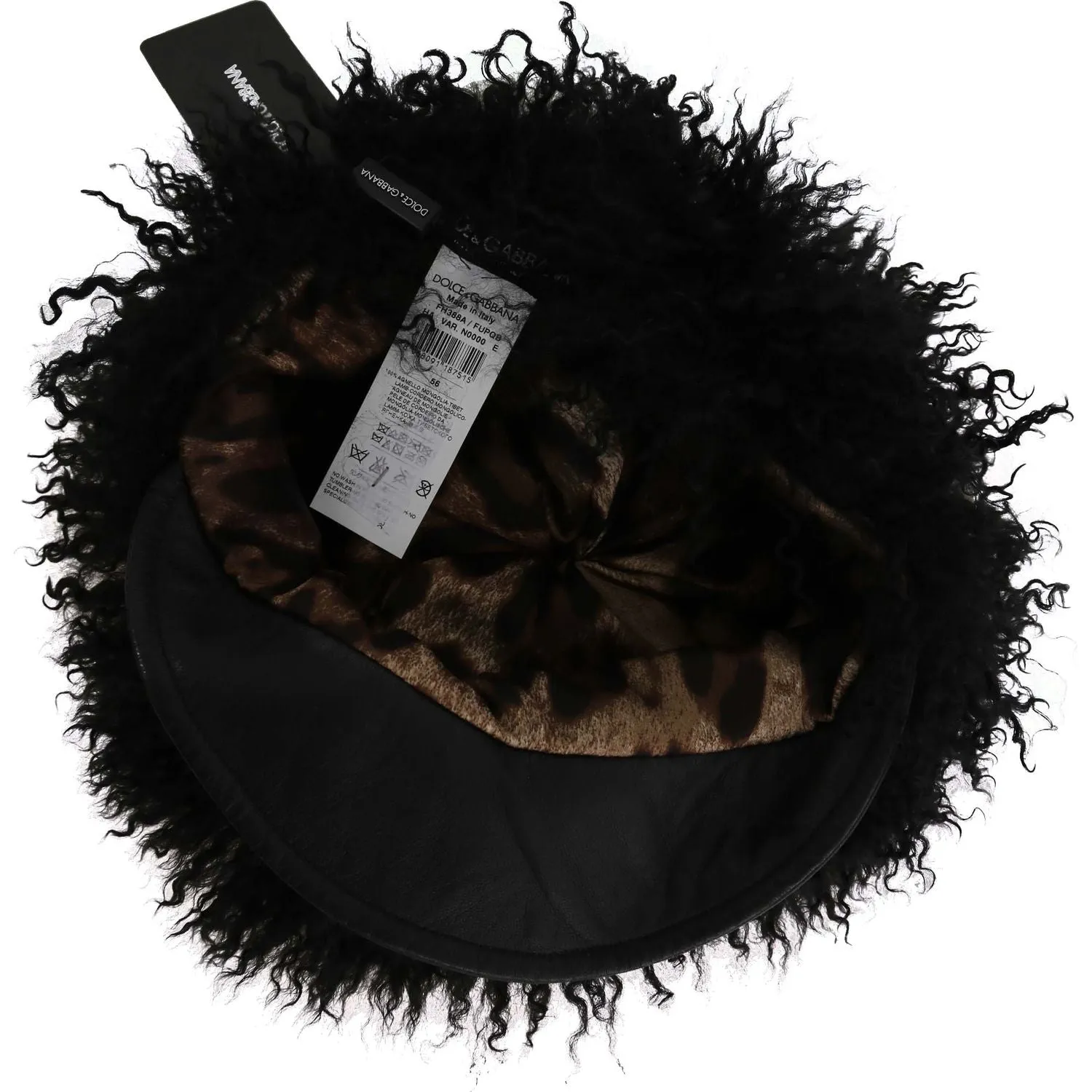 Dolce & Gabbana Chic Black Gatsby Cap in Tibet Lamb Fur