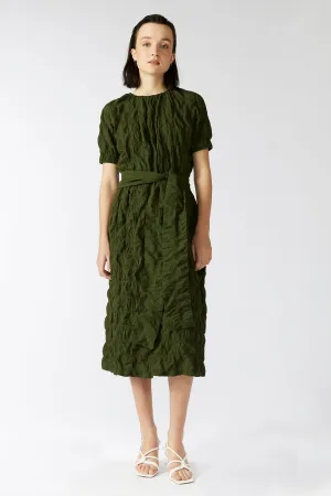 FERNERY DRESS [ Green Cotton, Short Sleeves ]