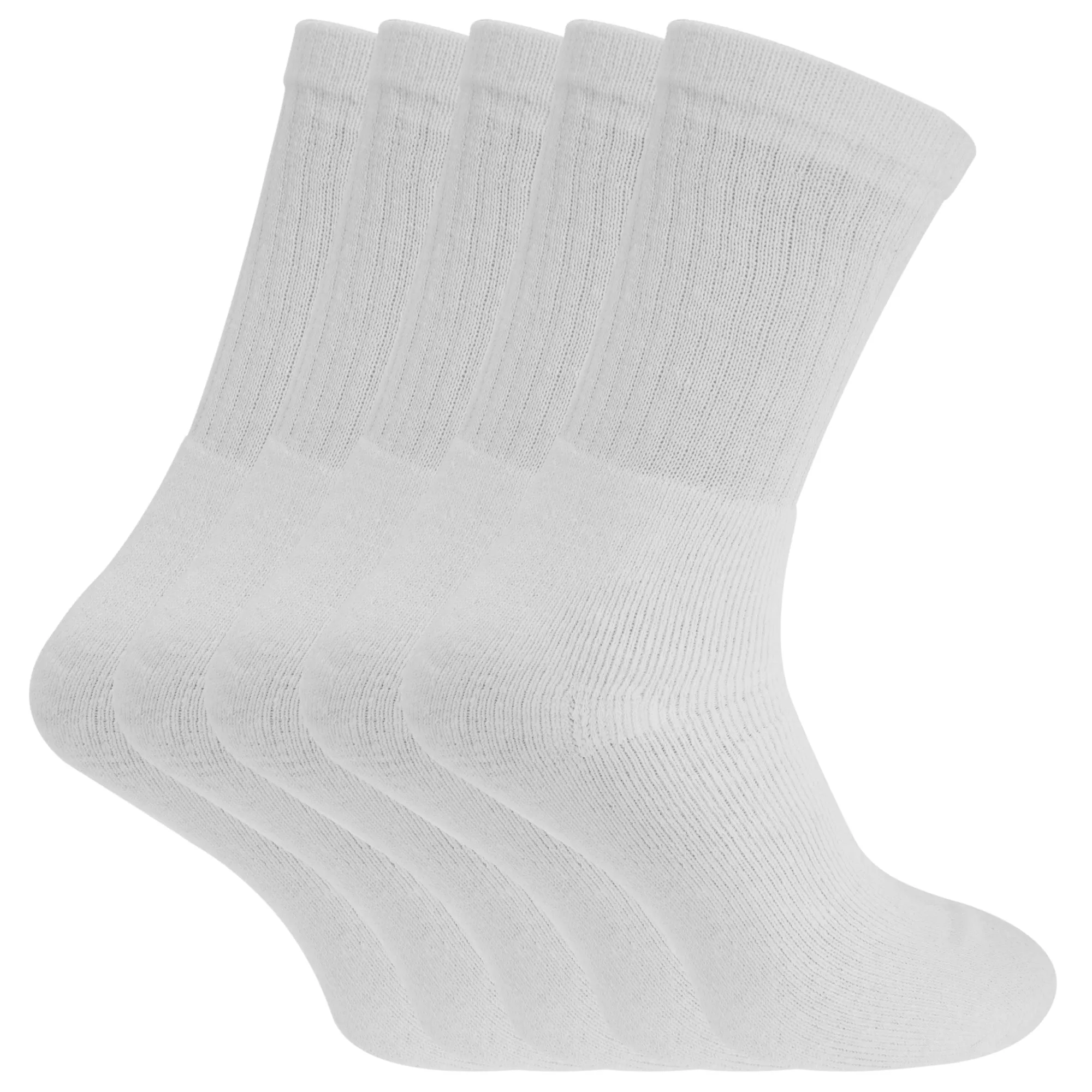 FLOSO® Mens Plain Cotton Rich Sport Socks (Pack Of 5)