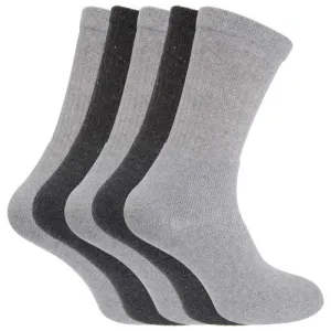 FLOSO® Mens Plain Cotton Rich Sport Socks (Pack Of 5)