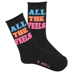 K.Bell Women's Fuzzy All The Feels Roll Top Crew Sock