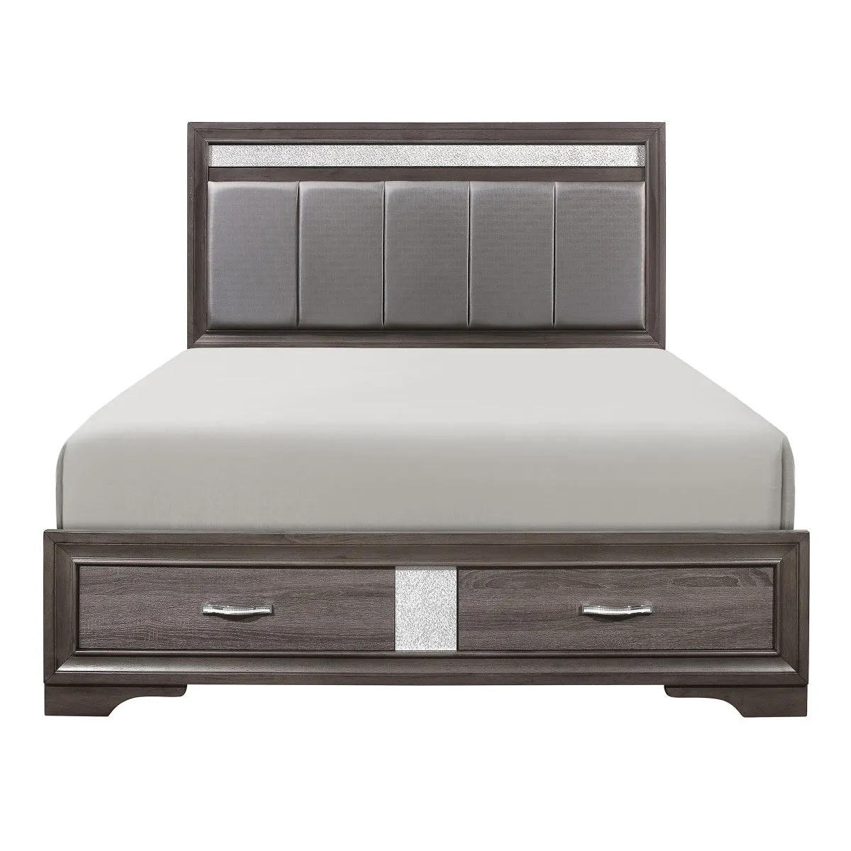 Luster King Platform Bed with Footboard Storage