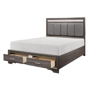 Luster King Platform Bed with Footboard Storage