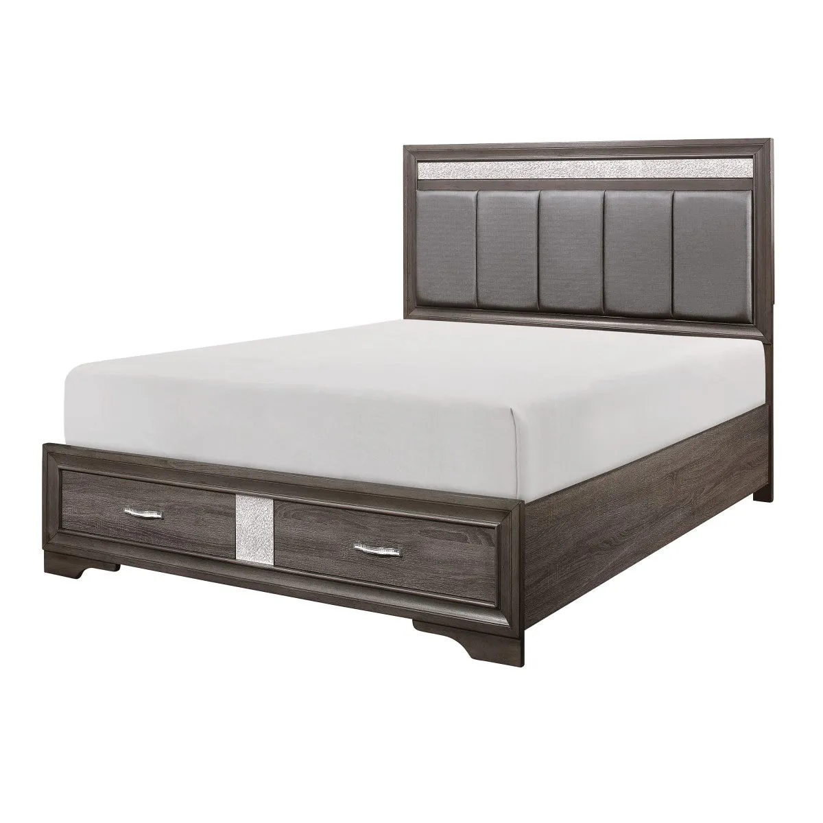 Luster King Platform Bed with Footboard Storage