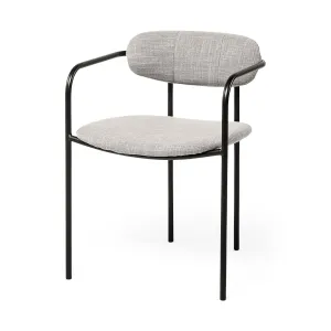 Parker Dining Chair Gray Fabric | Black Metal