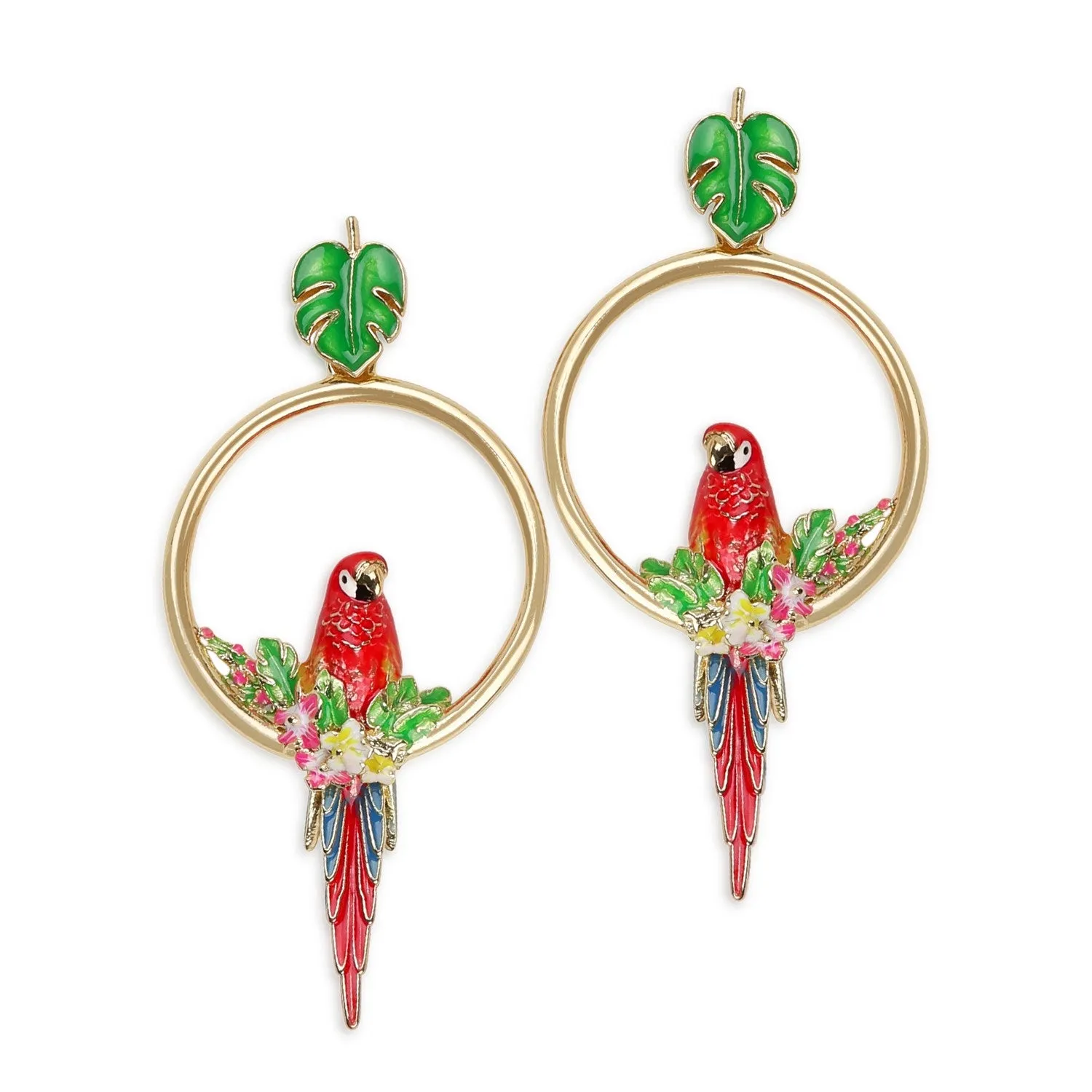 Parrot front facing earrings