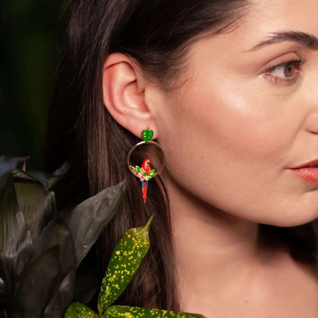 Parrot front facing earrings