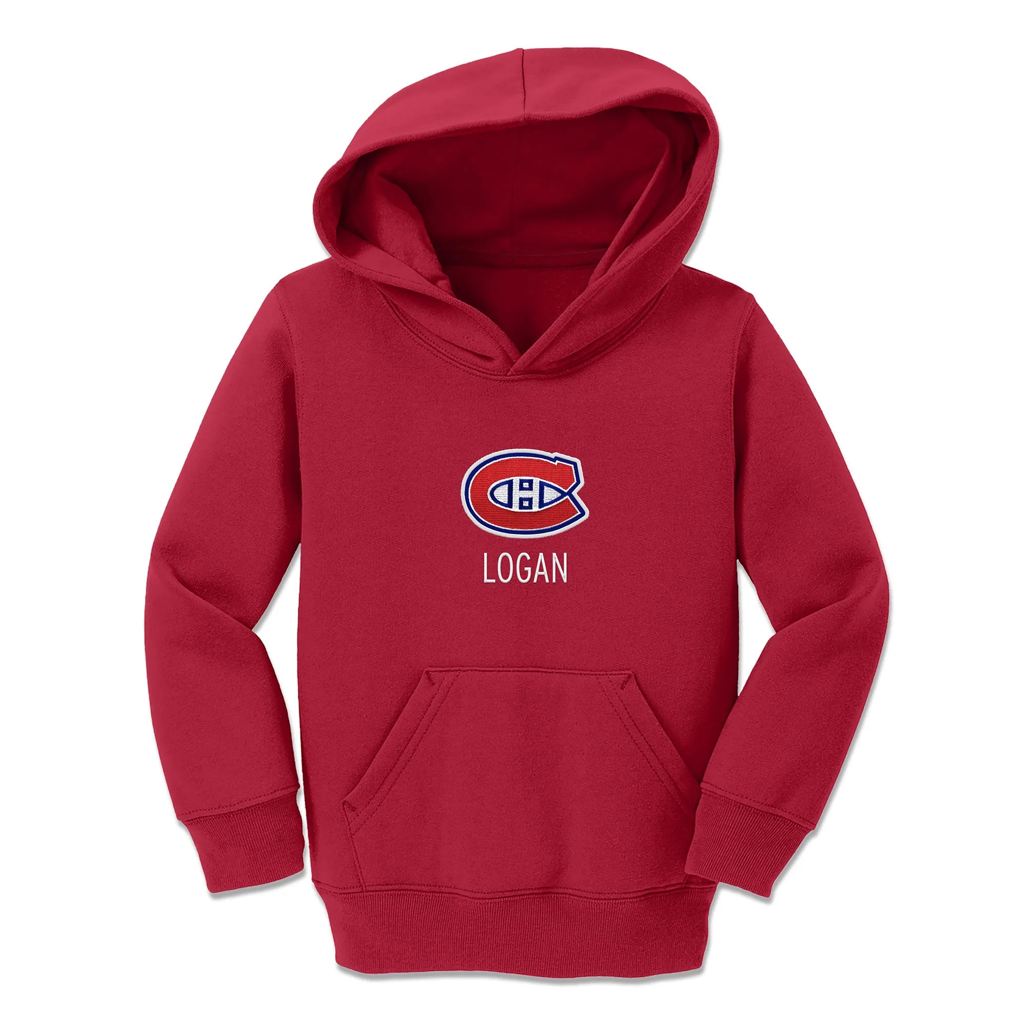 Personalized Montreal Canadiens Toddler Pullover Hooded Sweatshirt