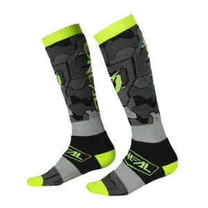 Pro MX Camo Gray/Neon Yellow Sock