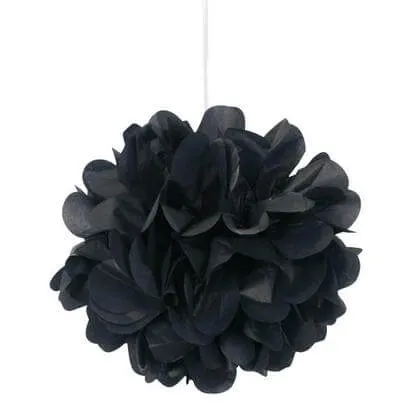 Puff Tissue Decoration 9" Black 3 count