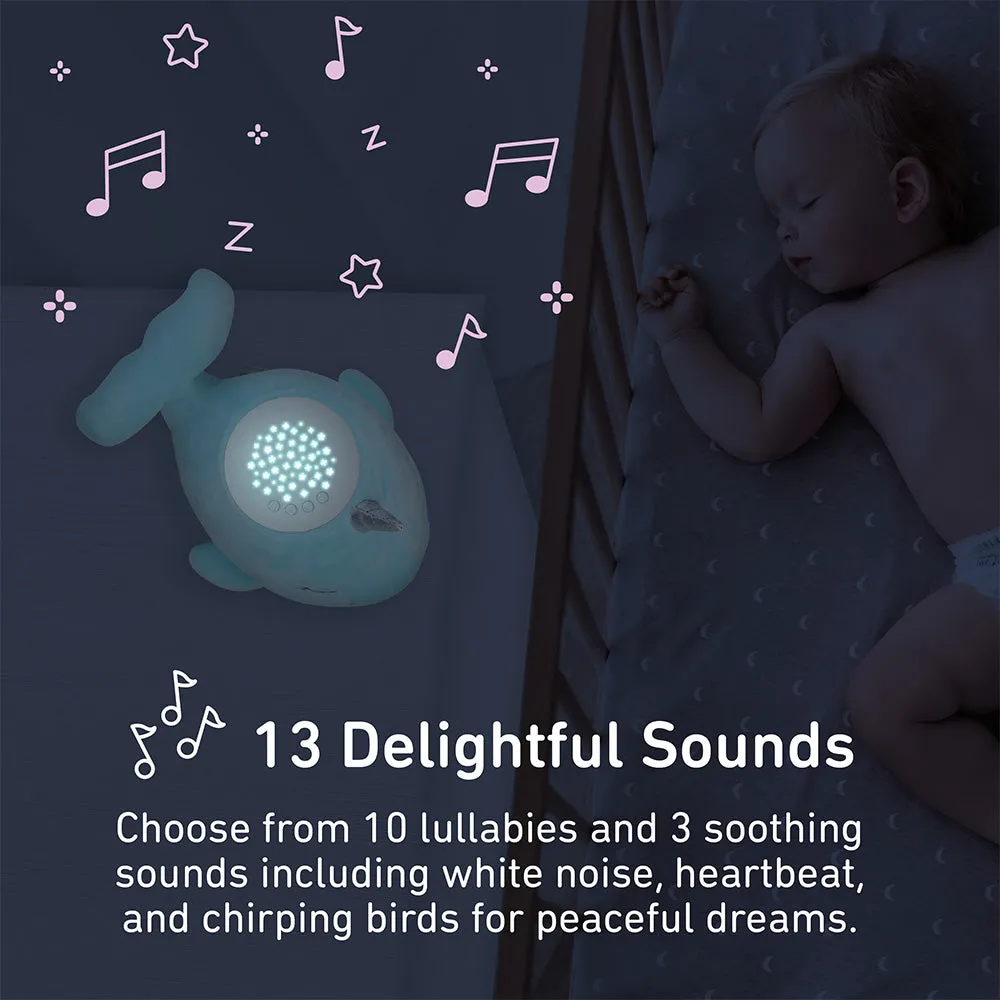 PureBaby® Sound Sleepers Sound Machine and Star Projector - Narwhal