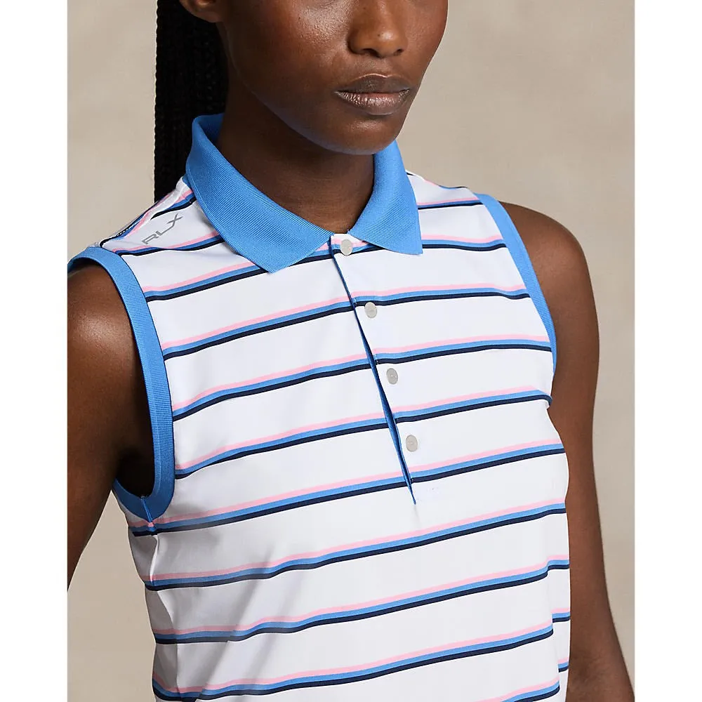 RLX Ralph Lauren Women's Printed Airflow Sleeveless Golf Shirt - Ceramic White Multi