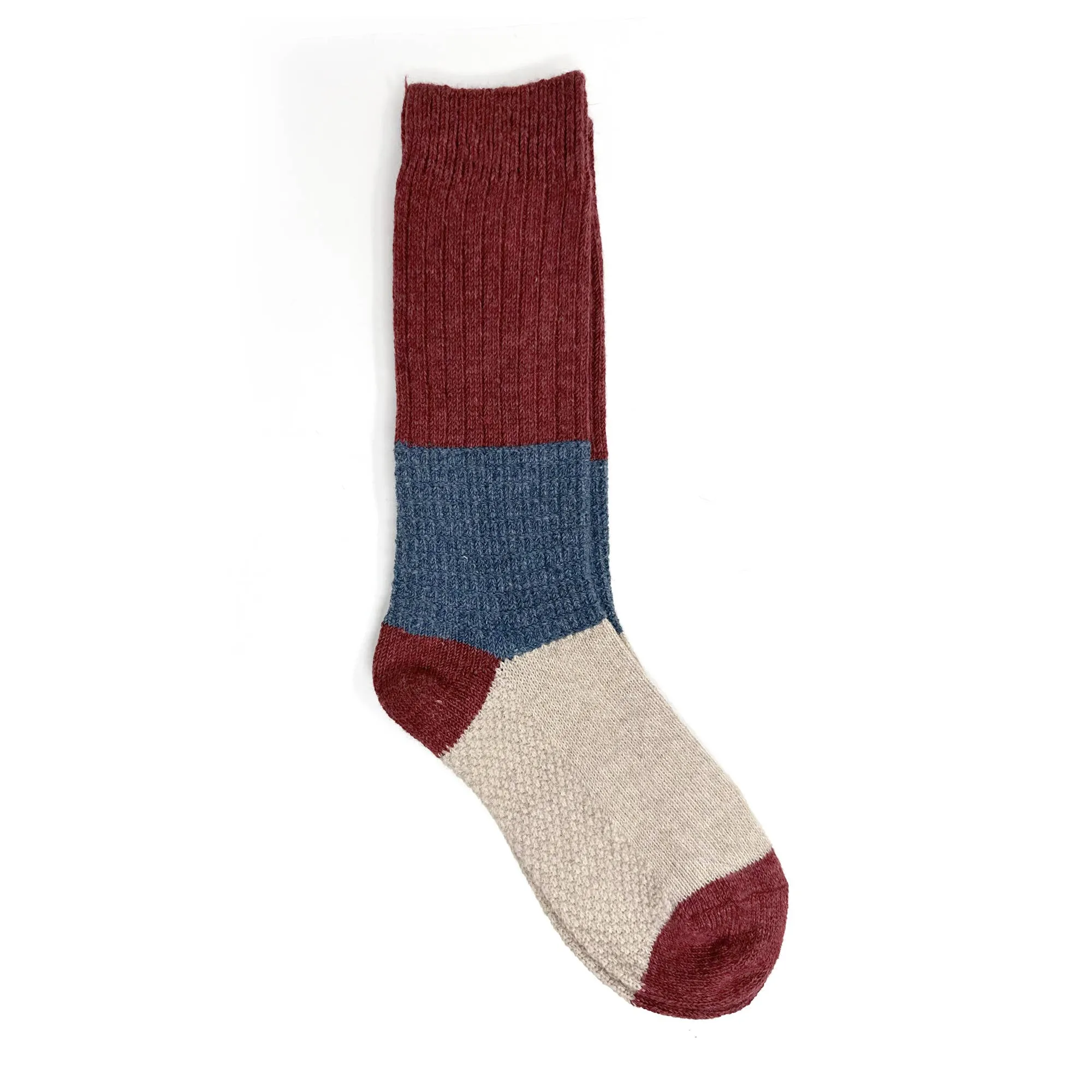 Ryder Color Block Socks: Gray / Green / Mustard