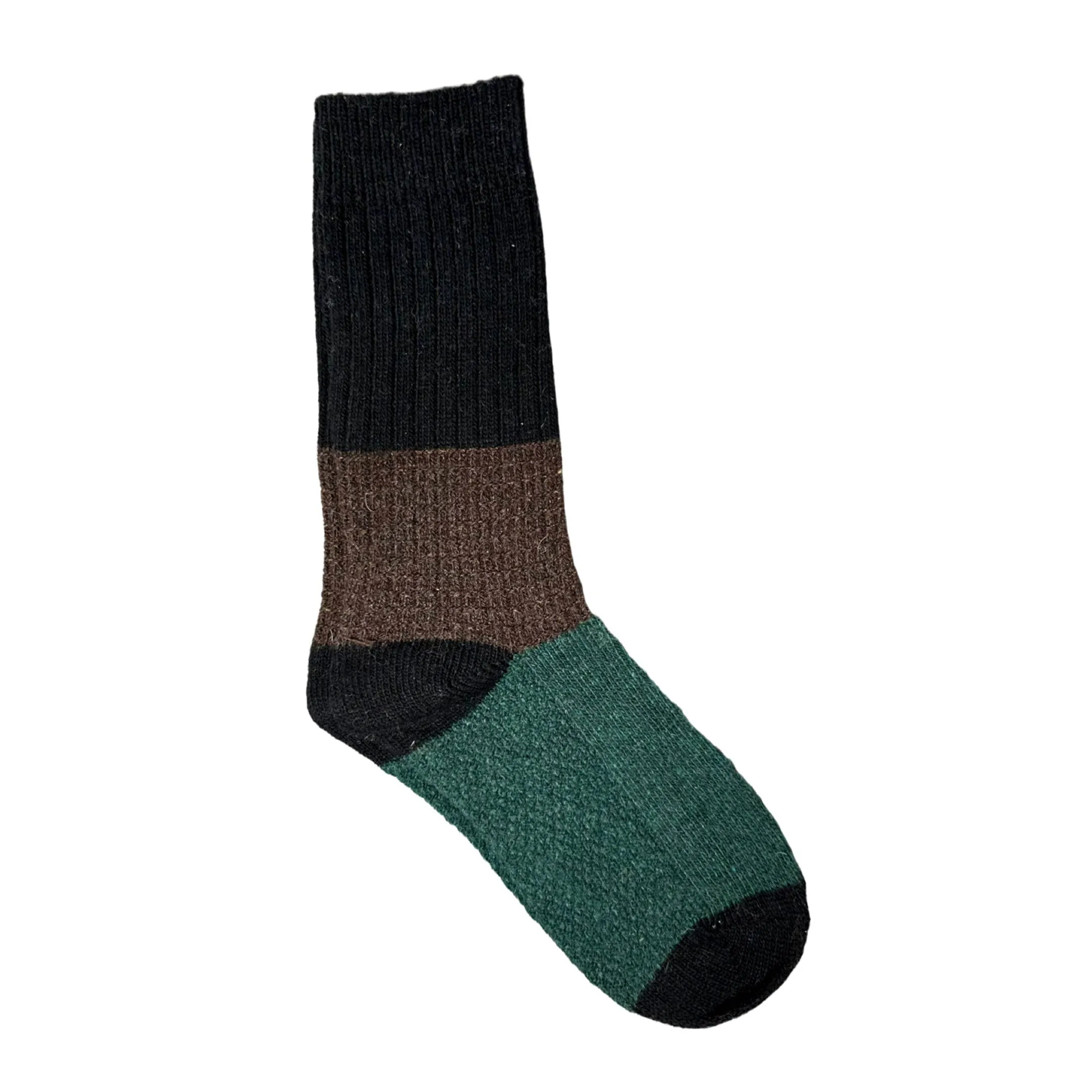 Ryder Color Block Socks: Gray / Green / Mustard