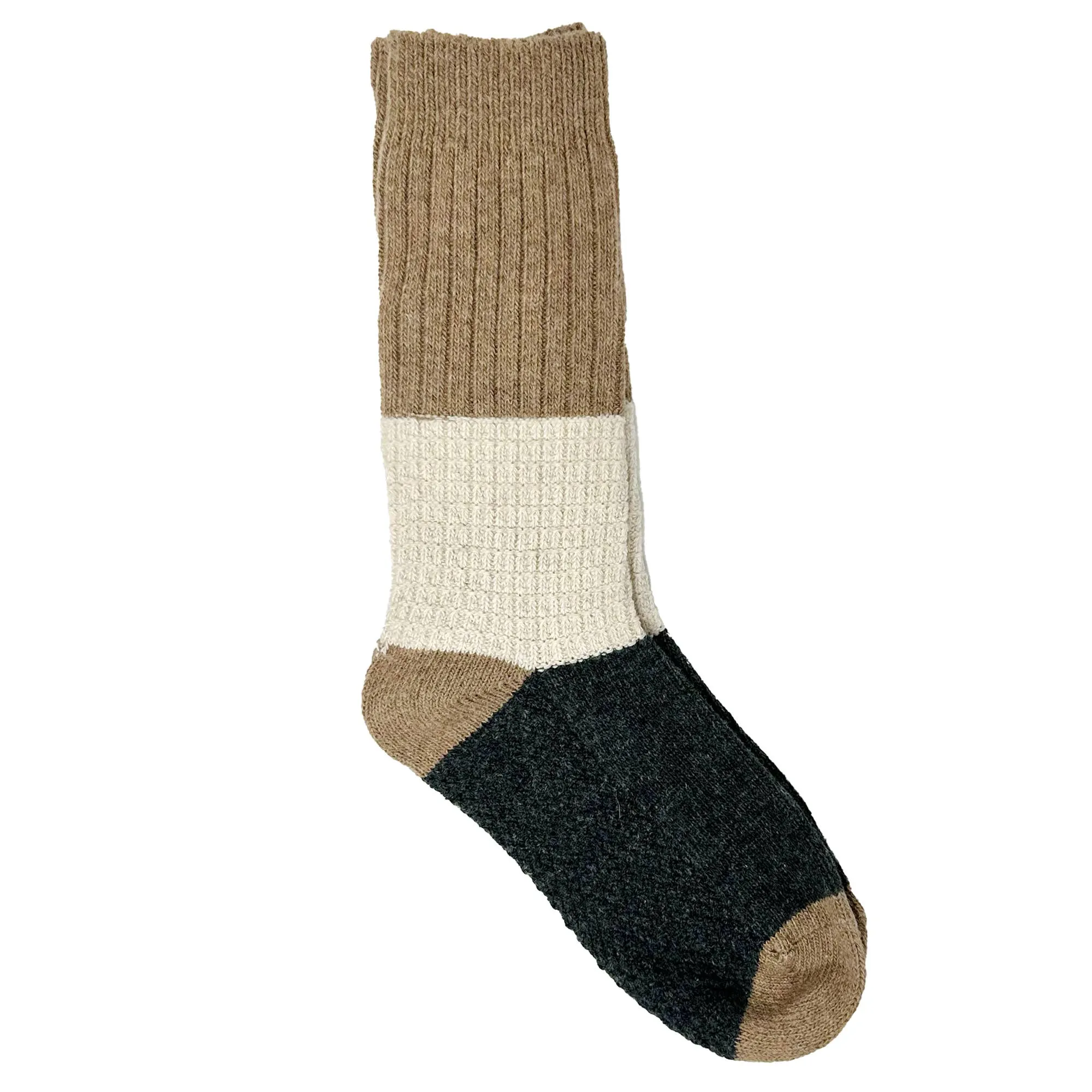 Ryder Color Block Socks: Gray / Green / Mustard