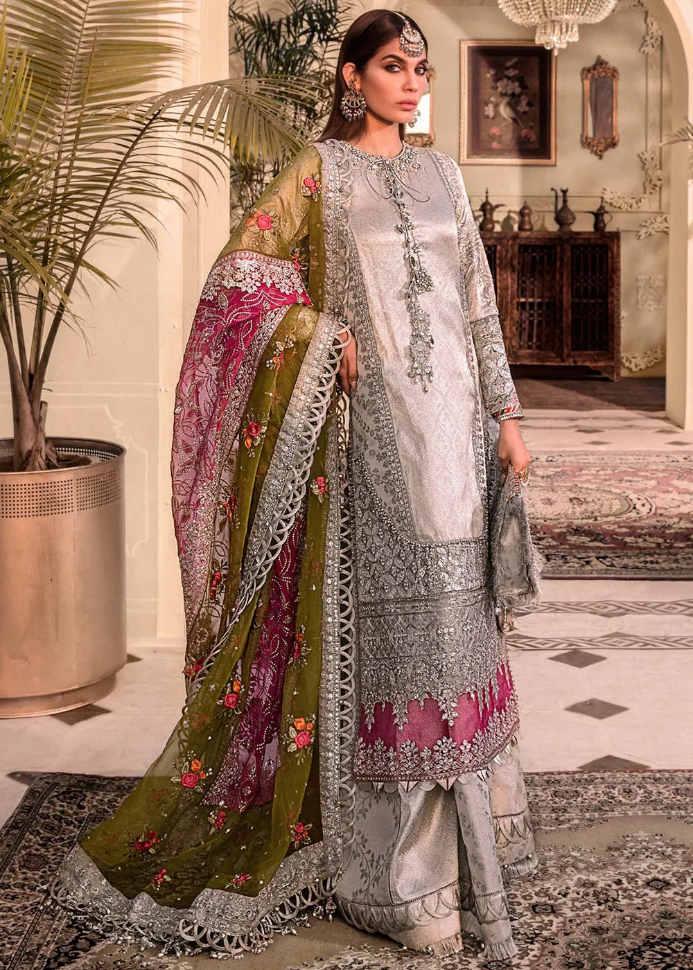 Silver Embroidered Suit - Maria B - Mbroidered Heritage Edition - BD-2601