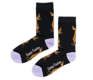 Sniff Happy Ladies Socks - Black