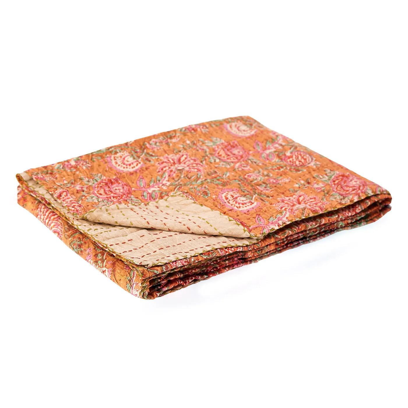 Taj Hotel Home Decor Kantha Cotton Throw | 50"x70" | 4