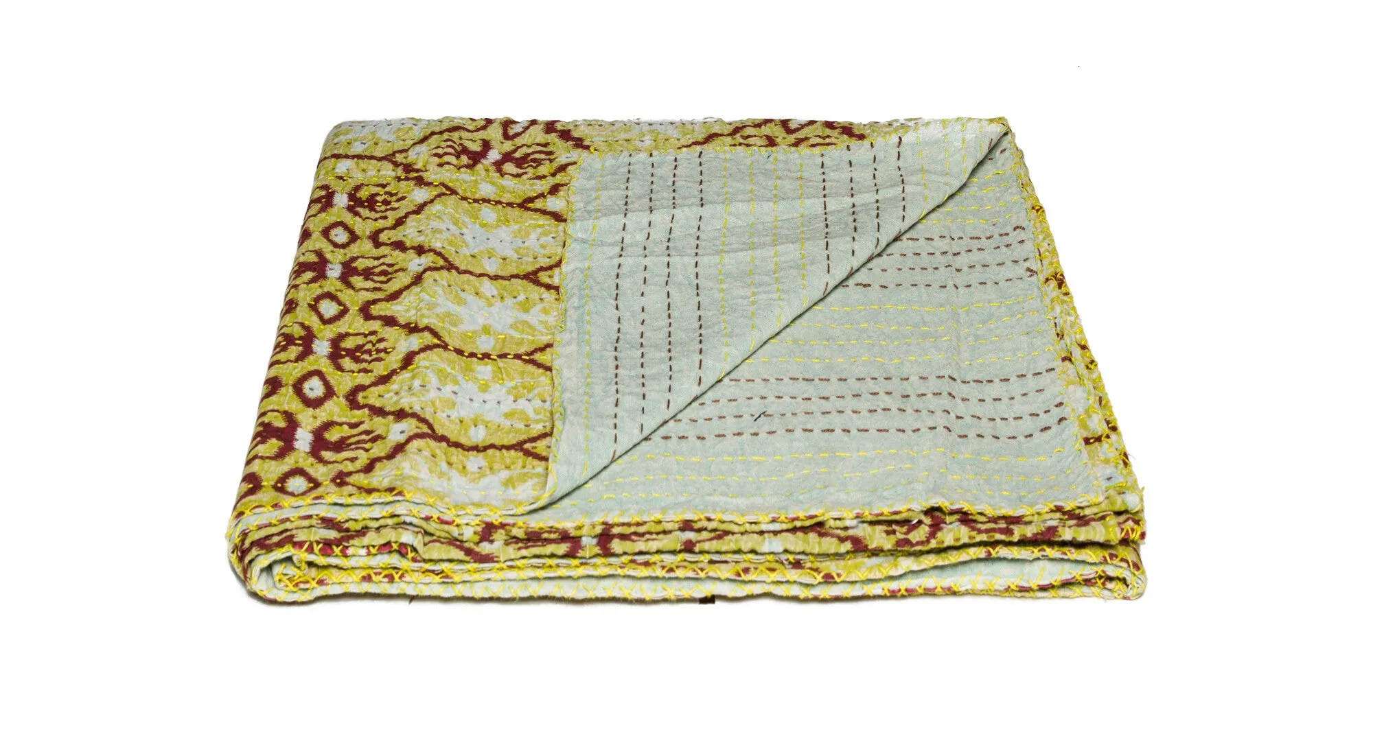 Taj Hotel Home Decor Kantha Cotton Throw | 50"x70" | 4