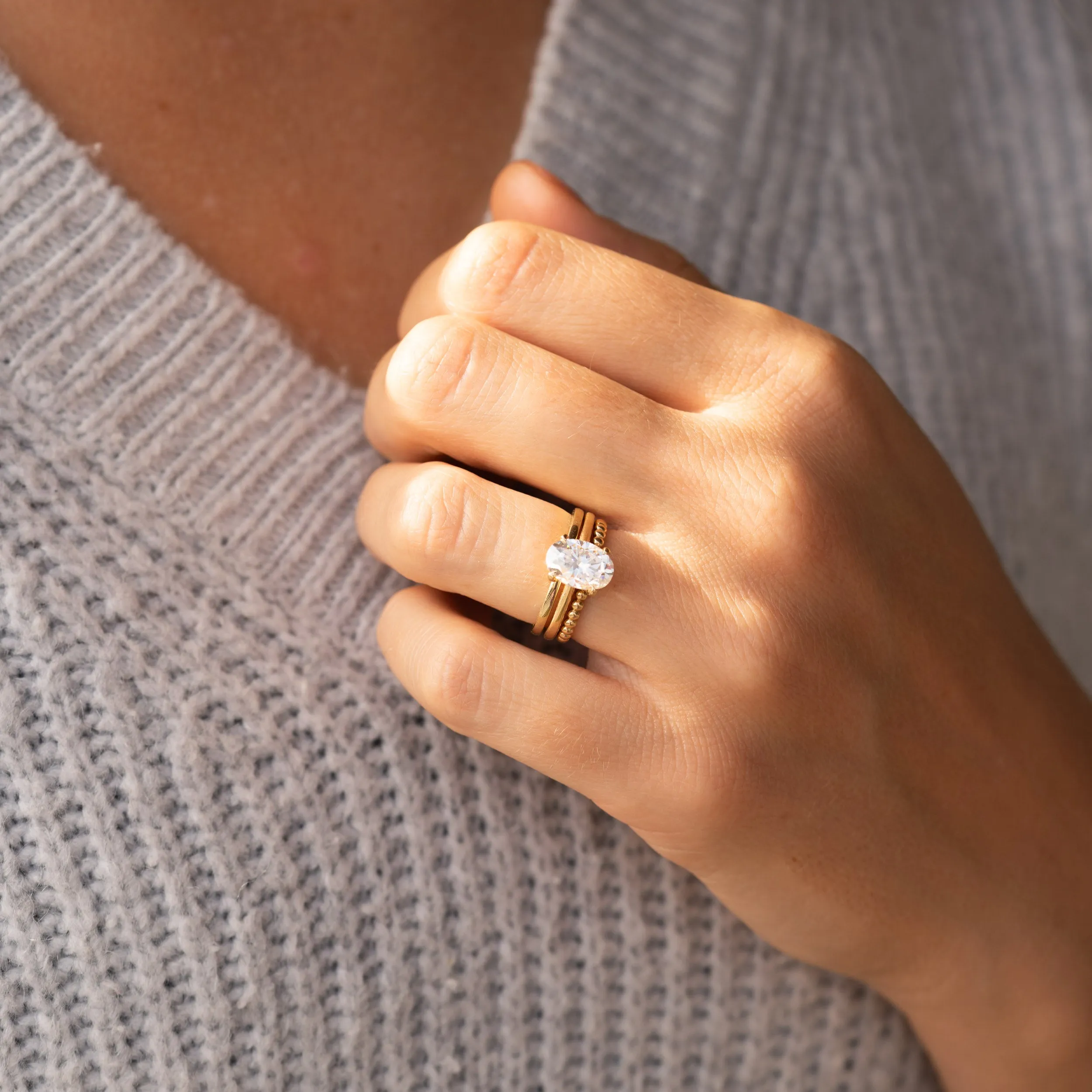 The Lana Ring | Beaded Modern Wedding Band