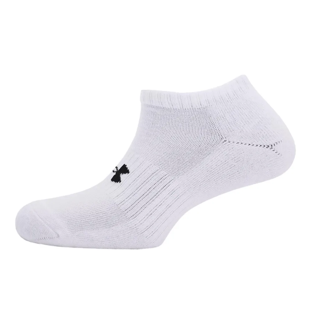 Under Armour Unisex Core No Show 3-Pack Socks - White